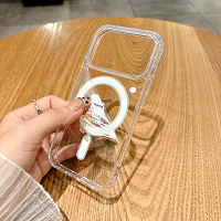 Étui magnétique transparent en acrylique antichoc pour iPhone 17 Air, 16E, 16, 14, 15 Plus, 13, 12 Mini, 11, 17 Pro Max, X, XS, XR