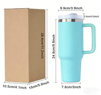 Gobelet isotherme personnalisé en acier inoxydable de 40 oz avec revêtement poudré et couvercle à paille anti-fuite pour les services hospitaliers