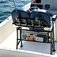 Sac de rangement pour bateau en maille, organisateur suspendu, support de matériel de pêche réglable de 32 pouces pour siège de bateau, pochette de rangement polyvalente