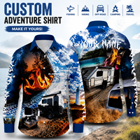Vêtements d'aventure personnalisés pour hommes et femmes, pêche, chasse, randonnée, tout-terrain, voyages en plein air, chemises à manches longues, col entièrement boutonné