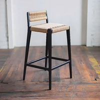 Tabouret de bar moderne en corde tressée de style européen Runwood pour salle à manger, cuisine, usage commercial, chaise d'îlot domestique