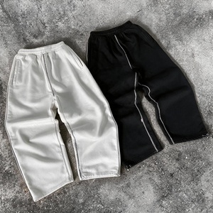 QIANSHI Streetwear <strong>Men's</strong> Casual Joggers <strong>Trousers</strong> Heavyweight 100% Cotton Track Pants Custom <strong>Baggy</strong> Flared Wide Leg Sweatpants <strong>Men</strong> - Product Image 1