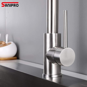 SANIPRO SUS304 mélangeur d'eau chaude et froide à <span class=keywords><strong>Double</strong></span> <span class=keywords><strong>sortie</strong></span>, robinets d'évier en acier inoxydable, robinet de cuisine à ressort - Product Image 3