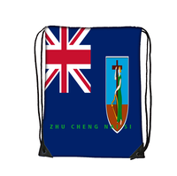 Sac de sport à cordon en polyester léger avec drapeau de Montserrat, sac de sport portable pour le voyage, le camping et l'usage quotidien