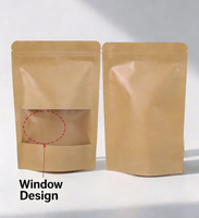 Emballage alimentaire personnalisé en papier kraft résistant à l'humidité : sac à fermeture éclair auto-scellant et autoportant.