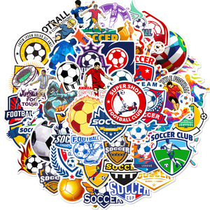 50pcs Soccer Club Waterproof Vinyl Stickers Low MOQ for Kids Party Favors & Event Fans