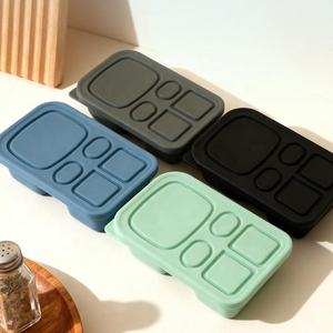 Household Food Grade Sealing Silicone <b>Lunch</b> <b>Bento</b> <b>Box</b> Silicone Food Storage Container 5 Compartment Fruit Snack <b>Bento</b> Spice <b>Box</b> - Product Image 2