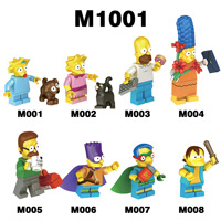 Vente en gros usine : Blocs de construction de collection des personnages de dessins animés des Simpsons (Homer, Marge, Bart, Léon, Marguerite)