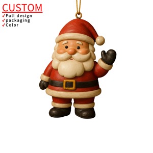 Tùy Chỉnh Mini Phim Hoạt Hình Giáng Sinh Cây Mặt Dây Chuyền Với Santa Claus Nhựa Treo Trang Trí Giáng Sinh Cây Giáng Sinh Mặt Dây Chuyền - Product Image 1