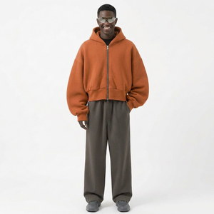 Sweat à capuche oversize de haute qualité, style streetwear, coupe ample, 100% coton, double couche, pour homme, 500 g/m², pull-over d'hiver - Product Image 1