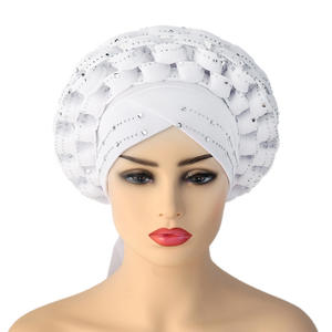 Chapeau musulman africain Sego avec le meilleur prix, turban nigérian Aso Oke pour mariage - Product Image 3