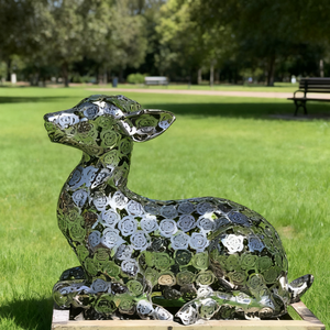 Disesuaikan Modern Stainless Steel patung Hollow-Out desain warna Laser memotong logam Seni Dekorasi untuk dalam ruangan luar ruangan taman taman - Product Image 3