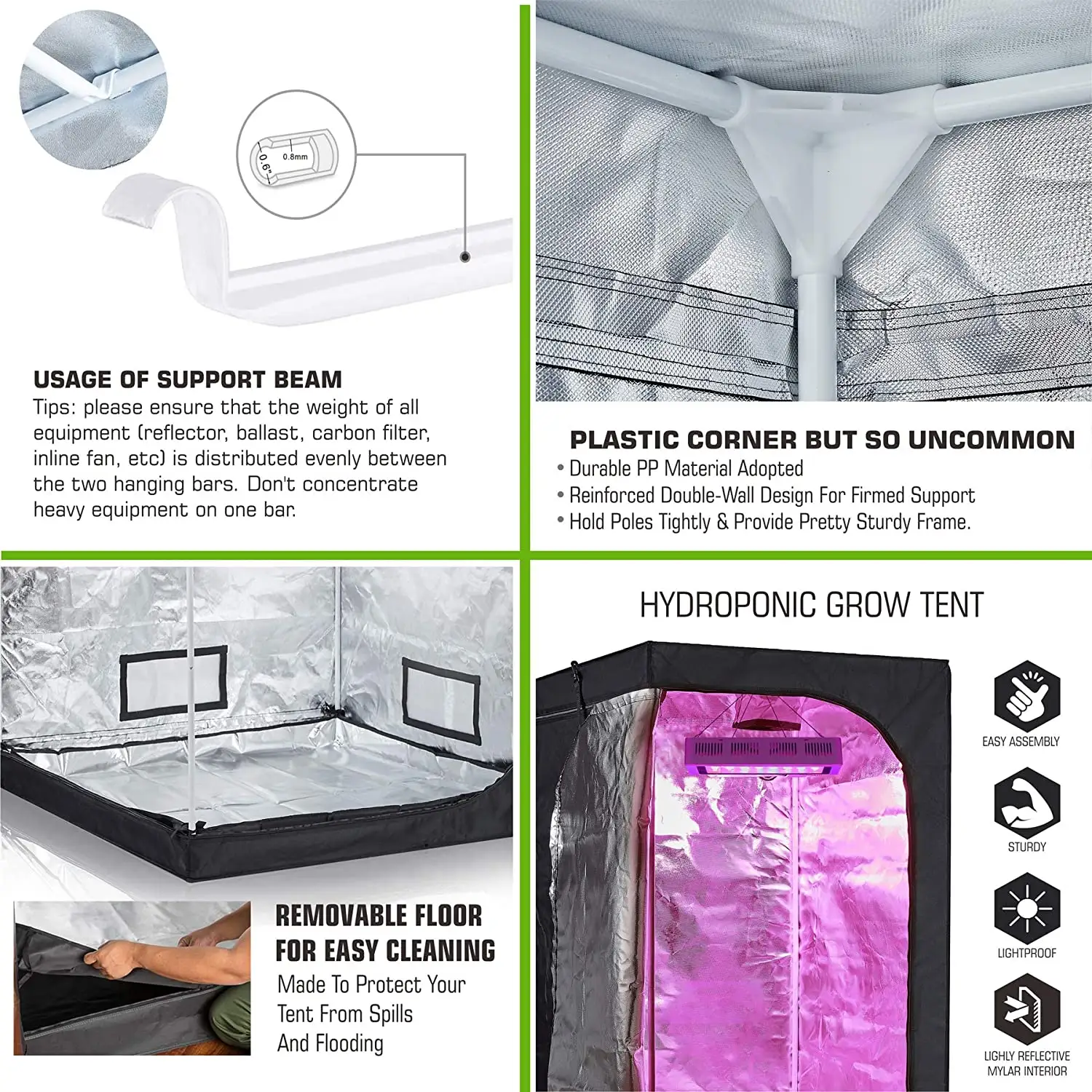 Factory Direct Supply Hydroponics 24*24*48インチGrow Tent Kit 100ワットled Grow Lightと4インチCarbon Air Filter Grow Tent