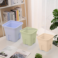 Pot carré simple pour plantes succulentes, 16-27 cm, en plastique coloré respirant, pour le contrôle des racines