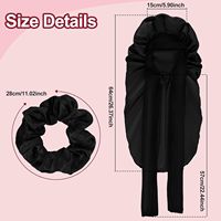 Bonnet de nuit extra large en satin de soie avec bande réglable et chouchous, idéal pour les cheveux bouclés et les tresses, pour femmes
