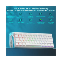 Teclado para Juegos Aula Win60 He con Activación Ajustable, Baja Latencia, 61 Teclas, USB C, Teclas PBT para Jugadores de Esports