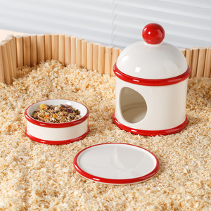 New Design <strong>Hamster</strong> Ceramic <strong>Hide</strong>&amp;Food Water House Pet Eco-friendly Anti-Slip Creative Snow House for <strong>Hamster</strong> - Product Image 1