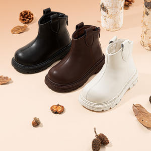 Bottes d'hiver en cuir à fourrure <span class=keywords><strong>pour</strong></span> enfants, bottines courtes antidérapantes à semelle souple <span class=keywords><strong>pour</strong></span> bébés filles et garçons - Product Image 5