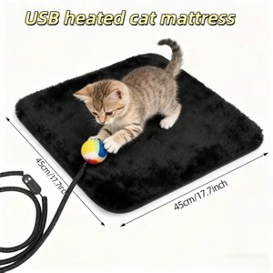 電気加熱式ソリッドパターンサーマルパッドマット 犬猫用 モダンスタイル 防水PU素材 正方形 オールシーズン 100%ペット用 - Product Image 3