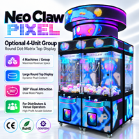 Neofuns Neo Claw Pixel 4 Unit 31 pouces Ensemble de machine à griffes commerciale avec écran LED à pixels pour salles d'arcade, centres de divertissement familial et centres commerciaux