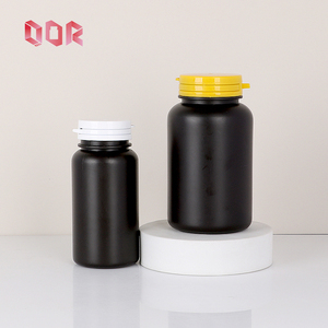 Emballage pharmaceutique personnalisé en flacon capsule noir 250 ml en plastique HDPE pour produits de santé, médicaments, pilules avec bouchon à vis - Product Image 3