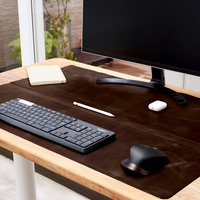 Logo en relief Crazy House tapis de bureau personnalisé en cuir véritable bureau ordinateur stylo fente Style classique affaires jeu cadeau taille XXL