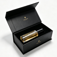 Boîtes cadeaux magnétiques noires recyclables personnalisées en gros avec logo doré, boîtes d'emballage de luxe pour parfums et huiles essentielles