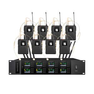 מיקרופון אלחוטי UHF מסדרת TDM108 בעל 8 ערוצים, מיקרופון אלחוטי עם מיקרופון ידני, מיקרופון דש וראשי מיקרופון לשירה ודיבור - Product Image 5