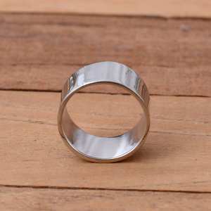 925 Sterling <b>Silver</b> Bezel Setting Luxury Wedding Band-<b>Solid</b> <b>Silver</b> Unisex Ring - Product Image 3