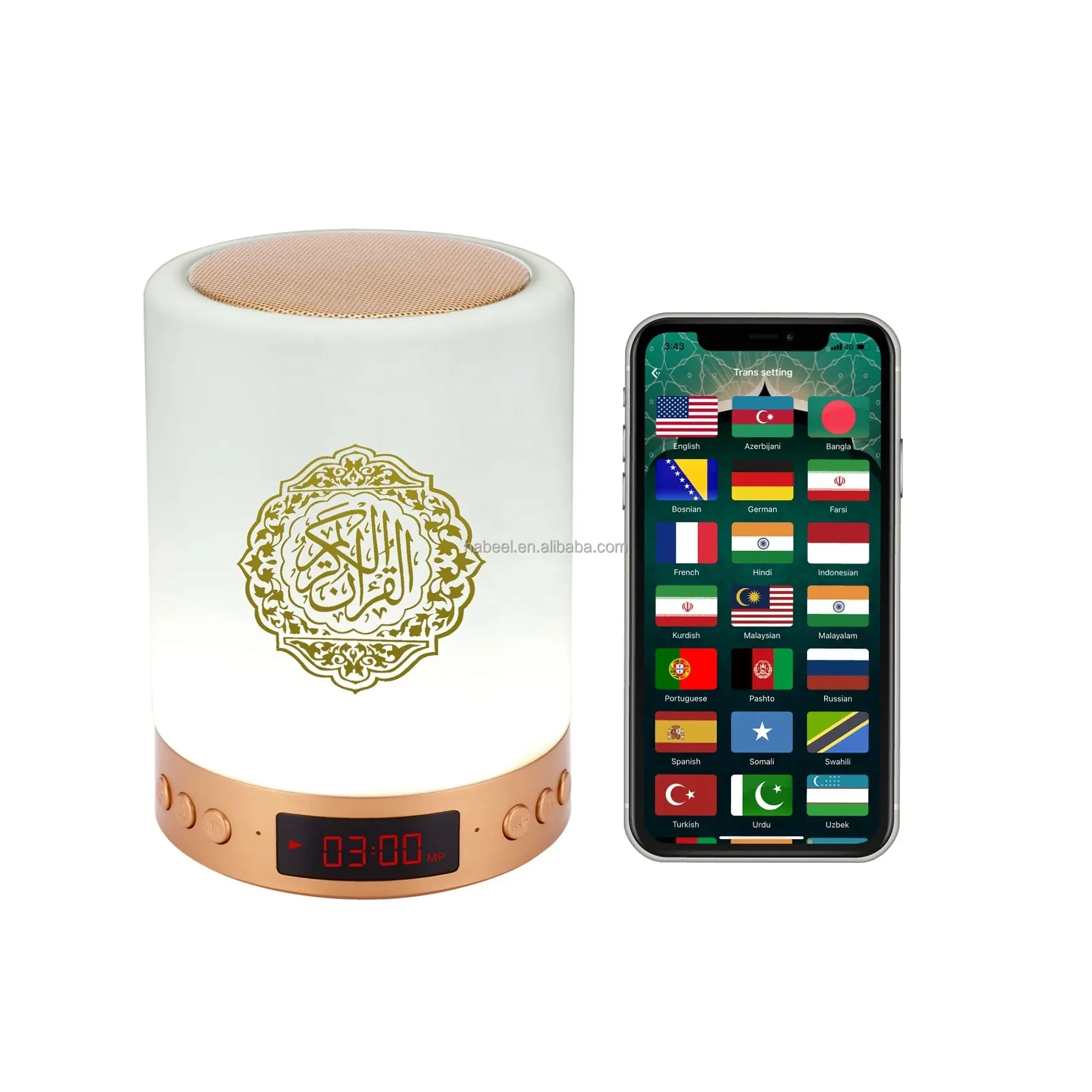 Мусульманский продукт, колонка quran Touch, цветной умный цифровой проигрыватель ламп Azan и Al Quran
