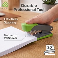Agrafeuse professionnelle manuelle 24/6 en métal argenté, pour bureau et école, pour reliure de livres, capacité 20 feuilles, vente chaude