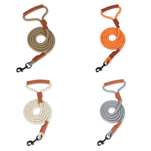 Großhandel Leder griff <span class=keywords><strong>Custom</strong></span> ized Logo Heavy Duty Hunde leine Leine <span class=keywords><strong>Nylon</strong></span> Runds eil Reflektierende Hunde leine für den Außenbereich - Product Image 6