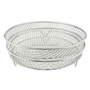 Utensilios de cocina, cesta de freidora de aire de 3 capas, estante redondo SST <span class=keywords><strong>Airfryer</strong></span>, estante de vapor para hornear, compatible con <span class=keywords><strong>Cosori</strong></span> Ninja Russell - Product Image 4