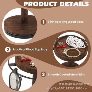Wooden Eyeglasses <b>Storage</b> <b>Rack</b> 12 Slots <b>Rotatable</b> Sunglasses Holder Desktop Ornament Stand Multipurpose Durable - Product Image 5