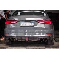 Diffuseur de pare-chocs arrière en fibre de carbone avec feu stop LED pour Audi RS3 Base Sedan 4 portes 2017-2018