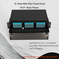 Boîtier de jonction optique ODF coulissant 96 fibres SC Pigtail Splitter, panneau de brassage 19" 1U avec 6 cassettes adaptatrices LGX