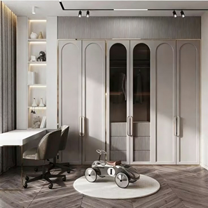 Armoire BALOM sur mesure haut de gamme, fabrication artisanale en arc, porte concave, panneau écologique, meubles de chambre à coucher - Product Image 4