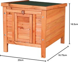 Refugio de casa para mascotas al aire libre de madera resistente a la intemperie de diseño moderno para gatos, conejos, conejillos de indias, Color marrón - Product Image 6