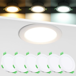 1PCS Spot LED encastré ultra-plat pour plafond, 3 CCT sélectionnables, 9W, blanc, pour salle de bain, cuisine, salon - Product Image 1