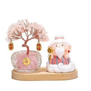 Joyful Little Fairy Natural Yellow <b>Crystal</b> Money <b>Tree</b> Resin Figurine Home Decoration Desktop Ornament Collection Gift - Product Image 5