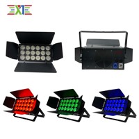 Projecteur LED Par Wash XJ 18x18W RGBWAUV 6-en-1 avec volets coupe-flux, éclairage de scène haute puissance pour studio photo, DJ, discothèque, église