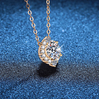 Collier tennis pour femme en argent pur S925, style luxe léger, avec pendentif croix en moissanite couleur D d'un carat