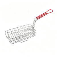 Panier de friture rectangulaire professionnel en fer nickelé robuste pour Chimichanga, Burrito, Corn Dog