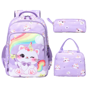 <span class=keywords><strong>Sac</strong></span> à <span class=keywords><strong>dos</strong></span> imperméable à motif <span class=keywords><strong>licorne</strong></span> rose pour filles, ensemble de sacs d'école pour étudiantes - Product Image 6