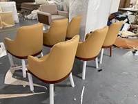 A8814 Ensemble table et chaise de salle à manger ronde en marbre moderne Centre rotatif pour la maison ou le bureau à domicile Hôtel Matériau métallique