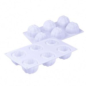 Wholesale Halloween Pumpkin Cake Mold 6 Cavity Pumpkin Shape <b>Baking</b> Tray <b>Silicone</b> Mold - Product Image 1