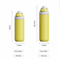 Botella de Agua Aislada al Vacío de Acero Inoxidable de 24 oz con Asa Flexible, a Prueba de Fugas, Libre de BPA, Apta para Lavavajillas, Lista para Acampar