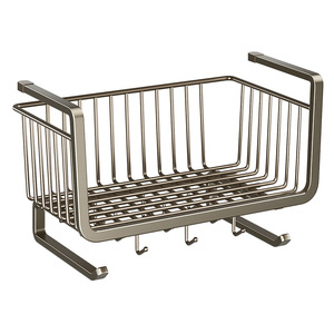 Estante de Almacenamiento para Gabinete de <span class=keywords><strong>Cocina</strong></span>, <span class=keywords><strong>Cesta</strong></span> Colgante Metálica sin Perforaciones, con Instalación Removible Multiusos - Product Image 5