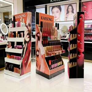 लकड़ी कॉस्मेटिक डिस्प्ले गोंडोला मेकअप डिस्प्ले स्टैंड त्वचा प्रदर्शित करता है, दुकान नाखून पॉलिश डिस्प्ले स्टैंड के लिए मस्करा डिस्प्ले स्टैंड - Product Image 6