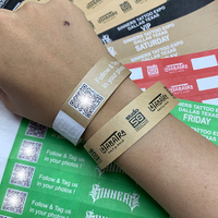 Pulsera Desechable de Papel Tyvek Dupont Ecológica, Impermeable, con Código QR Personalizado, Económica, para Eventos y Entradas